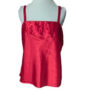 Vintage Satin Cami Large Red Sleepwear Lingerie Sleeveless Slip Top Evening